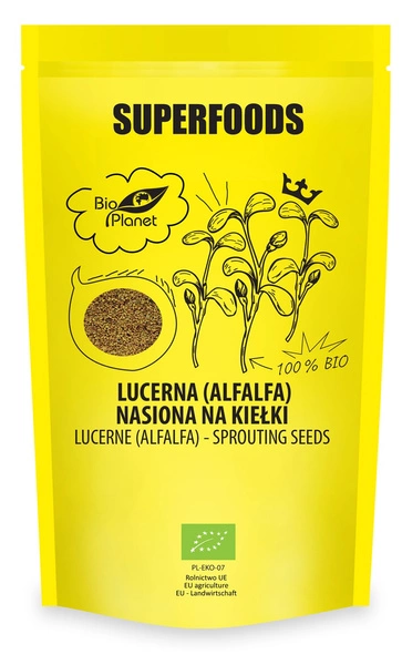 Lucerna (Alfalfa) Nasiona Na Kiełki Bio 200 G  -  BIO PLANET