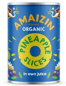 Ananas plastry w soku własnym 400 g (225 g) - Amaizin (EKO)