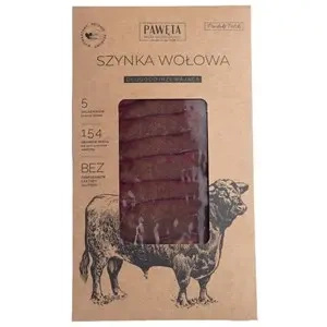Szynka wołowa dojrzewająca plastry bezglutenowa 50 g - Pawęta