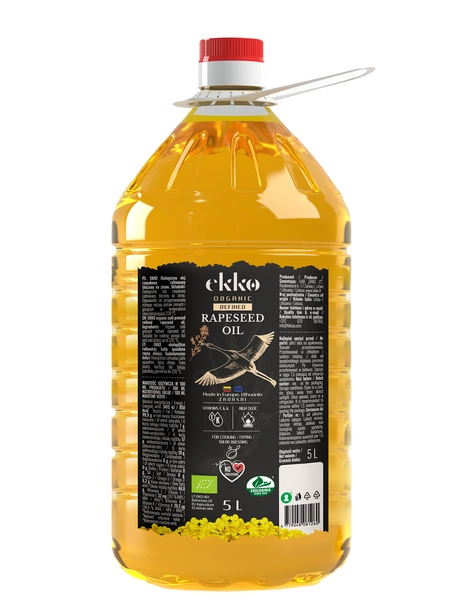 Olej Rzepakowy Rafinowany Tłoczony Na Zimno Bio 5 L - Ekko