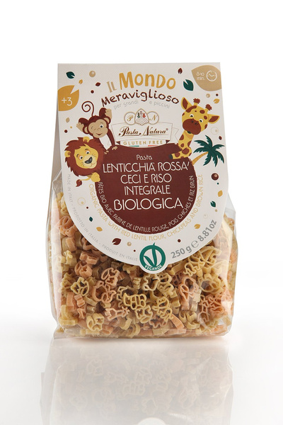 Makaron dla dzieci zwierzęta sawanna z soczewicy i groszku 250 g - Pasta Natura (EKO)