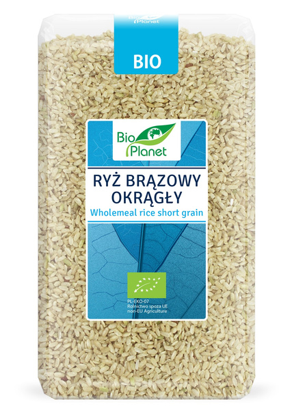 Ryż Brązowy Okrągły 1kg - Bio Planet