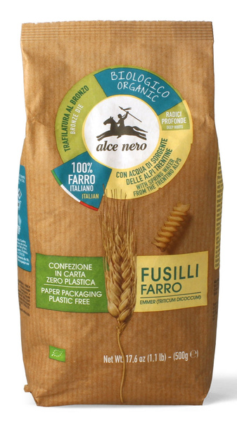 Makaron z Pszenicy Płaskurki Fusilli 500g - Alce Nero