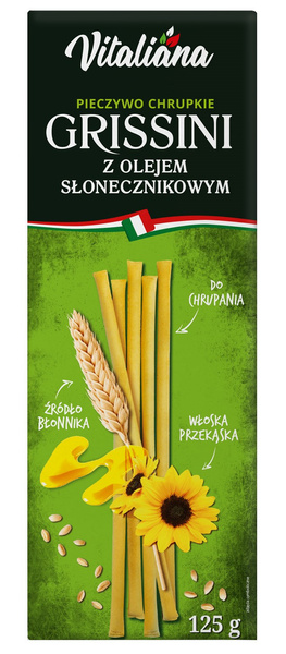 Pieczywo Chrupkie Grissini z Olejem Słonecznikowym 125g - NaturaVena