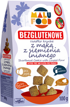 Ciastka kruche z mąką z siemienia lnianego bez cukru bezglutenowe 100 g - Malu Food