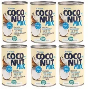 Mleczko kokosowe 80 % kokosa bez gumy guar 6 x 400 ml - Terrasana (EKO)