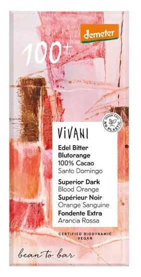 Czekolada kakaowa czerwona pomarańcza 90 g - Vivani (EKO)
