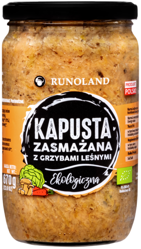 Kapusta kiszona zasmażana z grzybami leśnymi 670 g - Runoland (BIO)