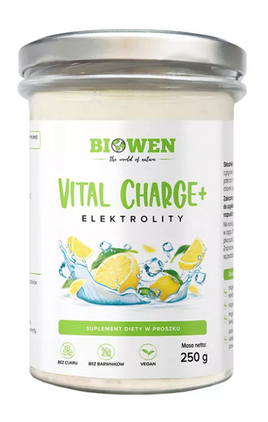 Elektrolity cytrynowe w proszku vital charge+ 250 g - Biowen