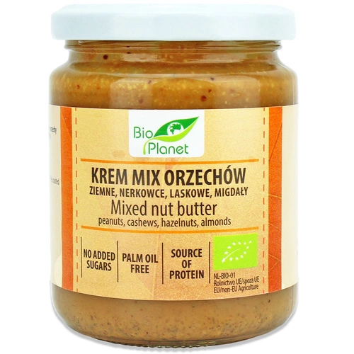 Krem Orzechowy Mix (4 Orzechy) Bio 250 G - Bio Planet