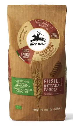 Makaron fusilli z płaskurki razowy 500 g - Alce Nero (EKO)