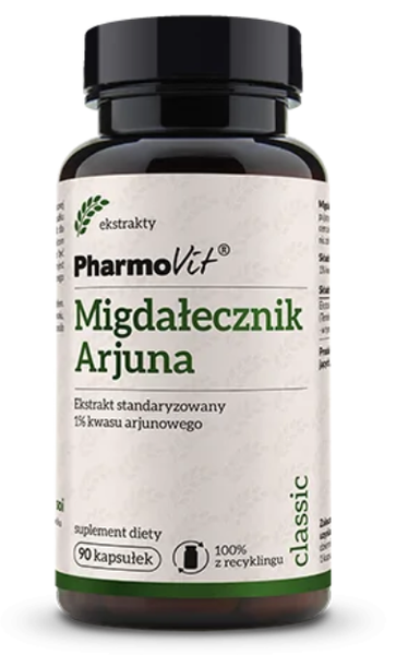 Migdałecznik Arjuna Ekstrakt Bezglutenowy (400 Mg) 90 Kapsułek - Pharmovit (Classic)