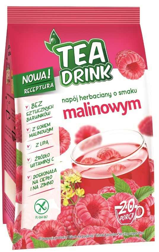 Napój herbaciany malinowy Bezglutenowy 300 g Tea Drink Celiko - granulowana herbata