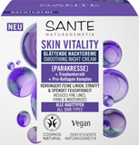 Krem do twarzy na noc wygładzający z parakresem, olejem z pestek winogron i kompleksem pro-kolagenowym 50 ml - Sante