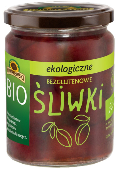 Śliwki Marynowane Bezglutenowe Bio 500 G (280 G) - Kowalewski