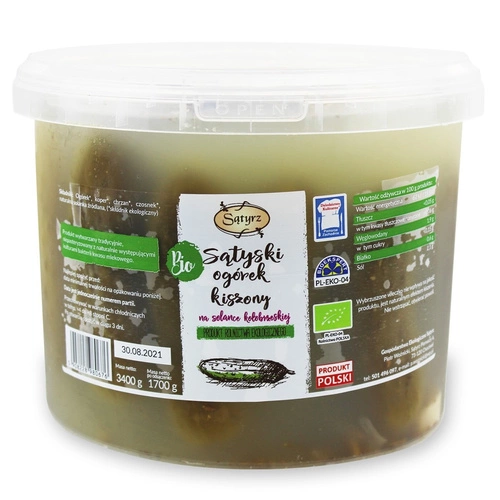 Ogórki Kiszone Sątyskie Bio 3,4 Kg (1,7 Kg) (Wiaderko) - Sątyrz