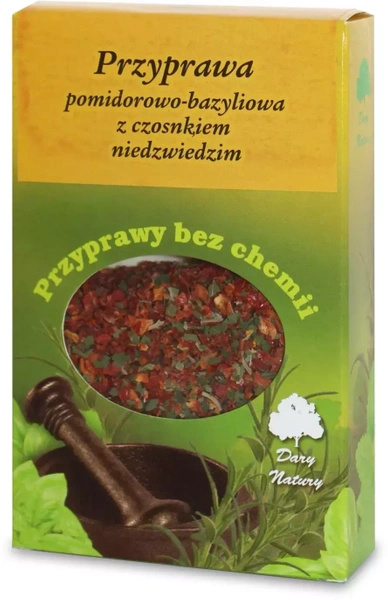 Przyprawa Pomidorowo   Bazyliowa Z Czosnkiem Niedźwiedzim Bezglutenowa 40 G  -  DARY NATURY