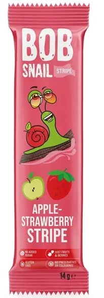 Przekąska stripe jabłko truskawka bez dodatku cukru bezglutenowa 14 g - Bob Snail
