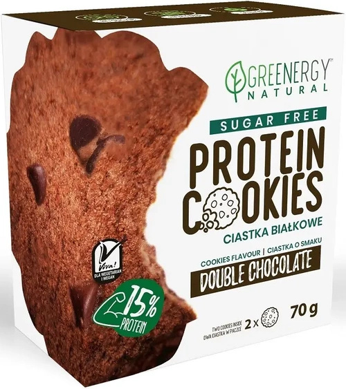 Ciastka proteinowe czekoladowe 70 g - Greenergy