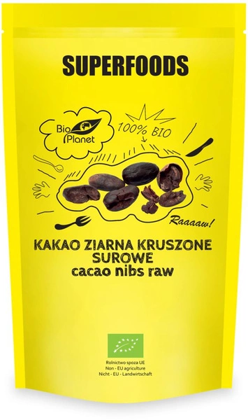 Kakao Ziarno Kruszone Surowe Kakaowiec 250g - Bio Planet Superfoods