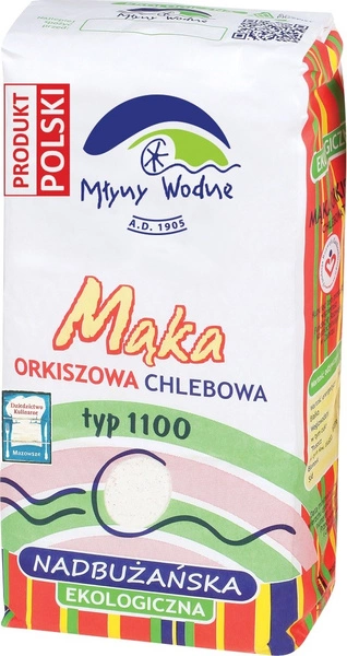 Mąka Orkiszowa Chlebowa Nadbużańska Typ 1100 Bio 1 Kg  -  MŁYNY WODNE (EKO OAZA)