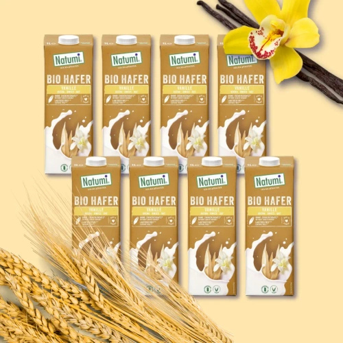Napój owsiano waniliowy bez dodatku cukru 8 x 1 l - Natumi (EKO)
