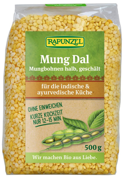 Fasola mung obrana połówki na dal 500 g - Rapunzel (EKO)