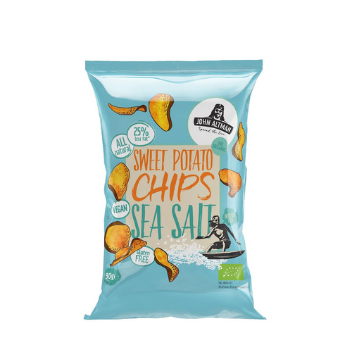 Chipsy z batatów z solą morską bezglutenowe 90 g - John Altman (EKO)