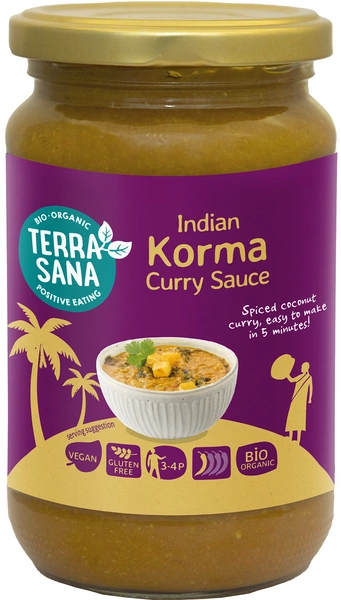 Sos Curry Indian Korma Bezglutenowy Bio 350 G - Terrasana