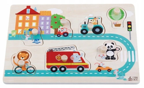 Puzzle Drewniane Ulica (Circus City) Dla Dzieci Od 12 Miesiąca Życia  -  SUN BABY