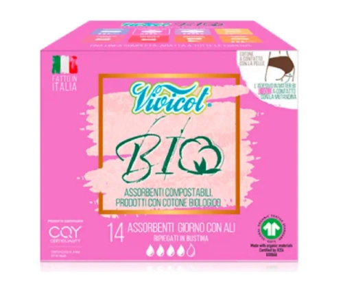 Podpaski higieniczne ze skrzydełkami na dzień 14 szt. - Vivicot