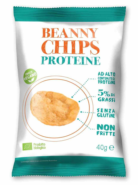 Chrupki z soczewicy proteinowe bezglutenowe 40 g - Beanny Chips (EKO)