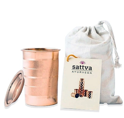 Kubek miedziany dtripe z pokrywką 350 ml - Sattva