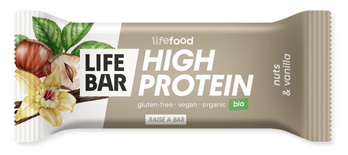 Baton Proteinowy Z Orzechami I Wanilią Raw Bez Dodatku Cukrów Bezglutenowy Bio 40 G - Lifefood