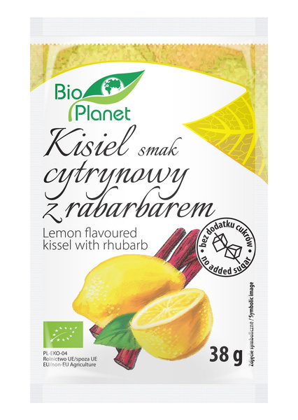 Kisiel cytrynowy z rabarbarem 38 g - Bio Planet (EKO)