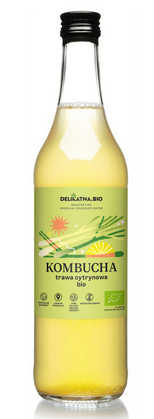 Kombucha z trawą cytrynową 500 ml - Delikatna (BIO)