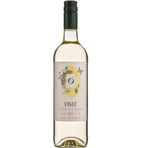 Wino bezalkoholowe le chardonnay białe słodkie 735 ml - vina0 (EKO)
