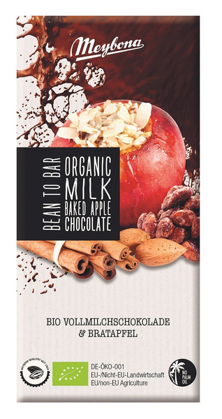 Czekolada mleczna pieczone jabłko 100 g - Meybona (EKO)