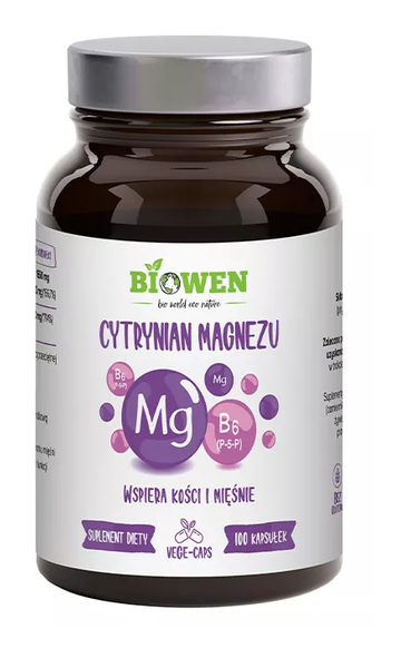 Cytrynian magnezu i wit. B6 bezglutenowy 100 szt. - Biowen