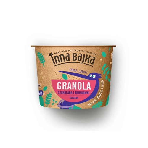 Granola owsiana czekolada truskawka 65 g - Inna Bajka