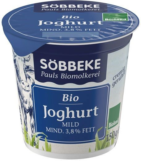 JOGURT NATURALNY (3,8 % TŁUSZCZU W MLEKU) BIO 150 g - SOBBEKE