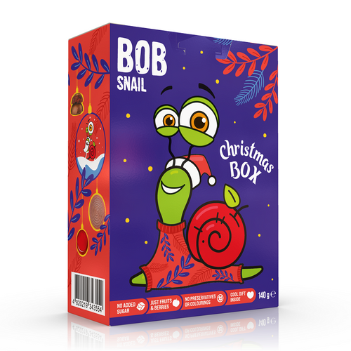 Zestaw świąteczny przekąski owocowe z zabawką 140 g - Bob Snail