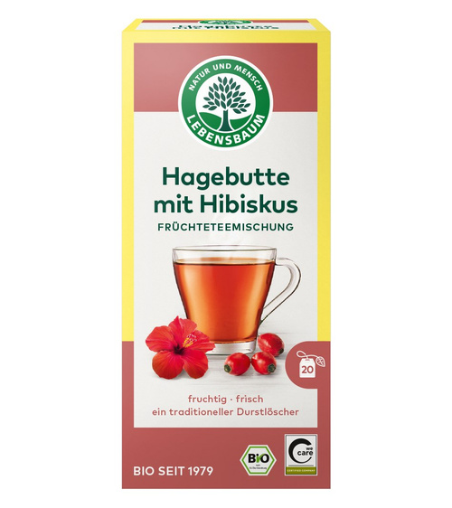 Herbatka dzika róża z hibiskusem 20 szt. 50 g - lebensbaum (EKO)