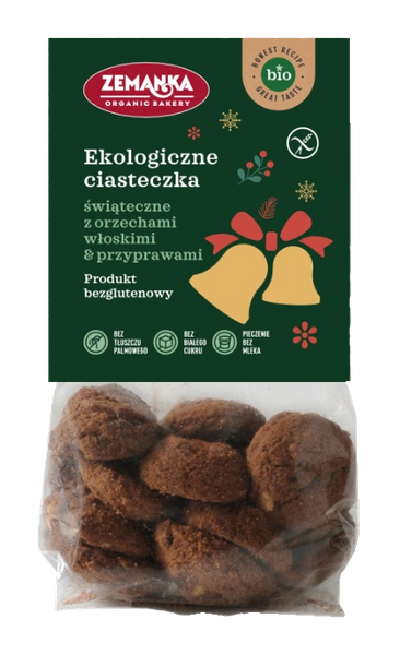 Ciastka świąteczne z orzechami włoskimi i przyprawami korzennymi bezglutenowe 100 g - Zemanka (EKO)