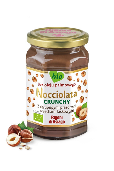 Nocciolata krem z orzechów laskowych i kakao crunchy bezglutenowy 250 g - Rigoni Di Asiago (EKO)