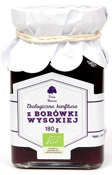 Konfitura z borówki 180 g - Dary Natury (BIO)