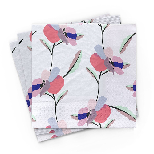 Serwetki stołowe bambusowe pansies 20 szt - Chic-Mic