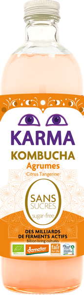 Kombucha z cytrusami (bez cukru) fair for life demeter 750 ml - Karma Kombucha (BIO)