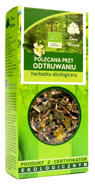 HERBATKA POLECANA PRZY ODTRUWANIU BIO 50 g - DARY NATURY