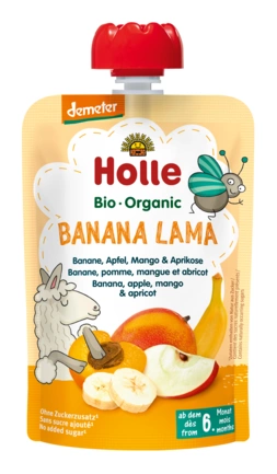 Mus W Tubce Banan - Jabłko - Mango - Morela Bez Dodatku Cukrów Od 6 Miesiąca Demeter Bio 100 G -  HOLLE